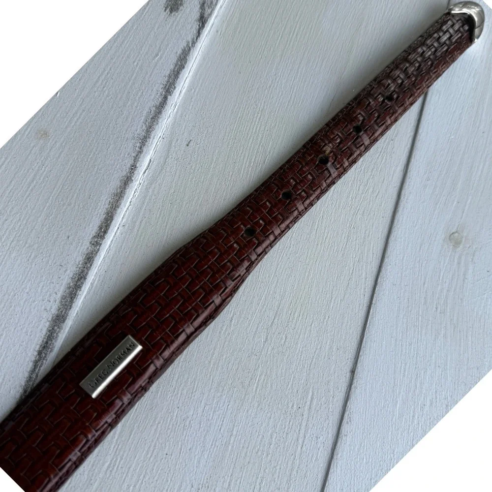 Greg Norman Mens Brown Woven Leather Belt GNS5AB12-214 Size 40/100